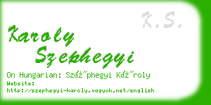 karoly szephegyi business card